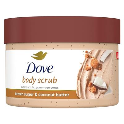 Dove Scrub Brown Sugar & Coconut Butter For Silky Smooth Skin Body Scrub Exfoliates & Restores Skins Natural Nutrients 10.5 oz