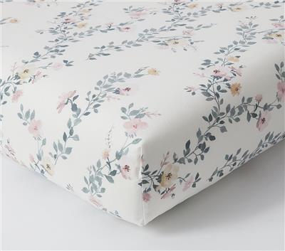 Mischa Blossom Crib Fitted Sheet , Ivory Multi