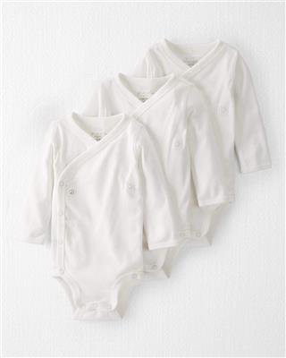 White Baby 3-Pack Organic Cotton Snap Bodysuits | carters.com