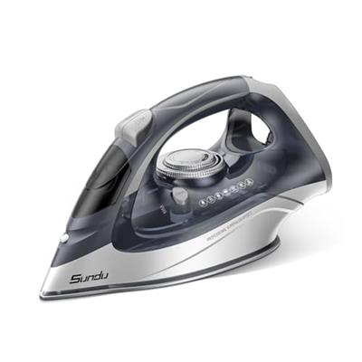 Sundu Steam Iron for Clothes with Ceramic Coated Soleplate, 1700W Steam Station Iron Powerful Steam Diffusion, Self-Clean, Auto-Off, 10.14oz Water Tan