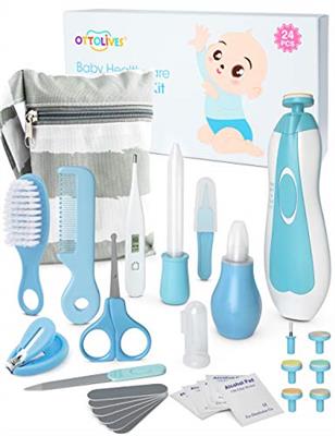 OTTOLIVES Baby Healthcare and Grooming Kit, 24 in 1 Baby Electric Nail Trimmer Set Newborn Nursery Health Care Set for Newborn Infant Toddlers Baby Bo