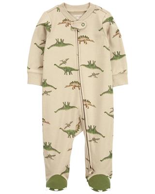 Khaki Baby 2-Way Zip Dinosaur Cotton Sleep & Play Pajamas | carters.com