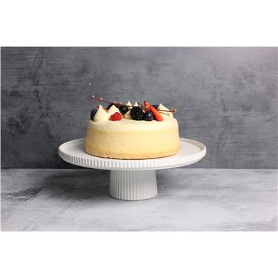 Matte White Ceramic Footed Cake Stand - Size: 28 x 10cm - House & Garden