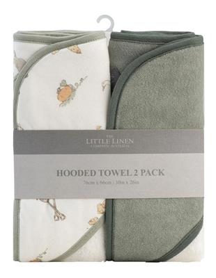 The Little Linen Company Hooded Towel 2 Pack In Sage Green | MYER