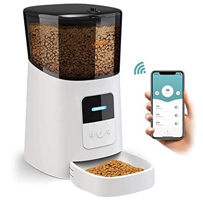 WOPET 6L Automatic Cat Feeder, WiFi Automatic Dog Feeder with APP Control for Remote Feeding, Automatic Cat Food Dispenser with Low Food Sensor and Vo