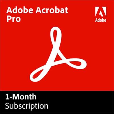 Adobe Acrobat Professional DC | Create, edit and sign PDF documents | 1-month Subscription with auto-renewal, PC/Mac