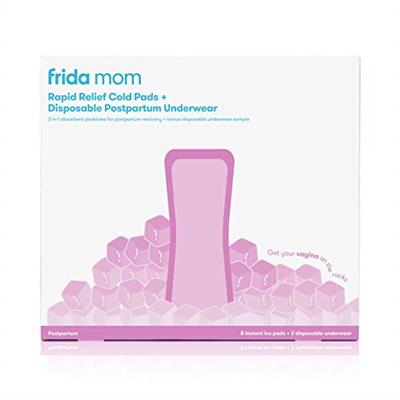 Frida Mom 2-in-1 Postpartum Pads | Absorbent Perineal Ice Maxi Pads, Instant Cold Therapy Packs and Maternity Pad in One | 8 Count