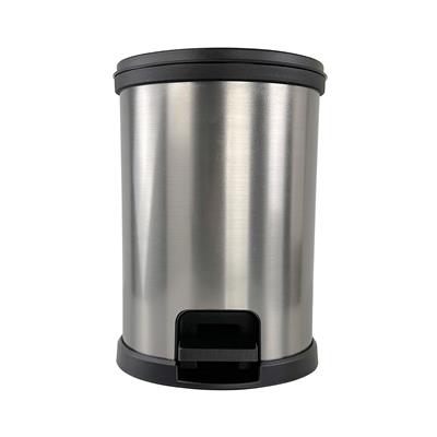 Mainstays 1.5 Gallon Trash Can. Plastic Round Step Bathroom Trash Can, Silver - Walmart.com