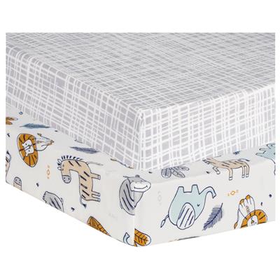 Trend Lab Zambia Flannel Playard or Mini Crib Sheet 2-Pack