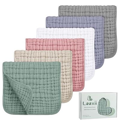 Amazon.com: Looxii Muslin Burp Cloths 100% Cotton Large 20x10 Extra Soft and Absorbent 6 Pack Baby Burping Cloth for Boys Girls (Dark Green) : Bab