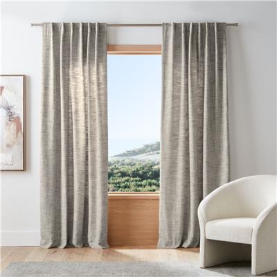 Reid Pebble Grey Blackout Window Curtain Panel 52x96   Reviews | Crate and Barrel