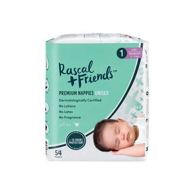 Buy Rascal + Friends Nappies Size 1 Newborn 54 pack | Coles
