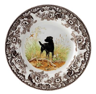 Woodland Salad Plate 8 Inch, Black Labrador Retriever