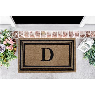 Monogram Printed Coir Doormat Welcome Mat Outdoor Rug Durable, Non slip Letters 18x28