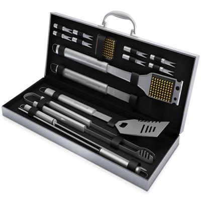 16-Piece BBQ Grill Accessories Set - Barbecue Tool Kit with Aluminum Case by Home-Complete