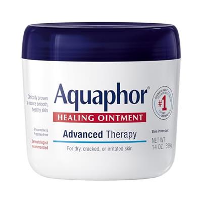 Aquaphor Healing Ointment Advanced Therapy Skin Protectant, Body Moisturizer for Dry Skin, Minor Cuts and Burns, Dry Cuticles, Cracked Heels, Hands an