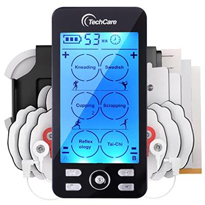 Tens Unit Plus 24 Rechargeable Electronic Pulse Massager Machine Multi Mode Device with All Accessories [New Model]