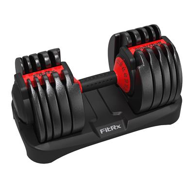 FitRx SmartBell, Quick-Select Adjustable Dumbbell, 5-52.5 lbs. Weight, Black, Single - Walmart.com