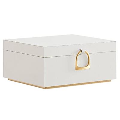 SONGMICS 2-Layer Jewelry Box, Jewelry Organizer with Handle, Removable Jewelry Tray, Jewelry Storage, Floating Effect, 8.1 x 9.4 x 4.3 Inches, Gift Id