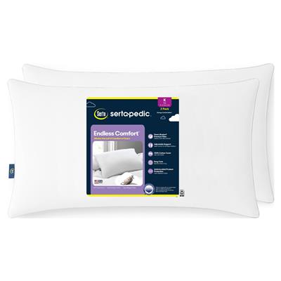 Sertapedic Endless Comfort Bed Pillow, King, 2 Pack - Walmart.com