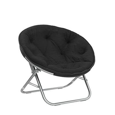 Urban Lifestyle Faux Fur Saucer Chair, One Size, Black