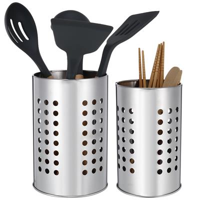 Taihexin 2 Pcs Stainless Steel Cooking Utensil Holder, Kitchen Utensil Drying Cylinder, Spoon Holder, Cooking Utensil Organizer for All Kitchens - Wal