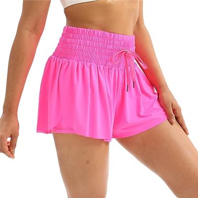 Blaosn Womens Flowy Athletic Shorts High Waisted with Pockets Gym Yoga Workout Running Tennis Skirt Sweat Skort Spandex Lounge Cute Teen Girls Trendy