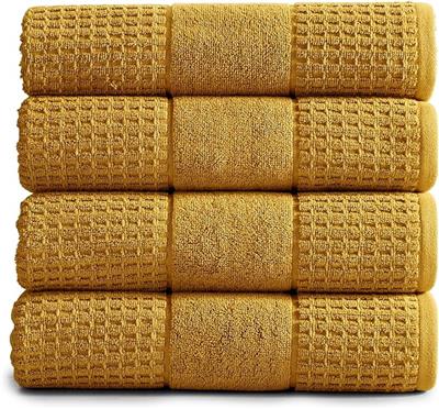 Amazon.com: 100% Cotton Super Soft Luxury Bath Towel Set | Quick-Dry and Highly Absorbent | Waffle Textured | 550 GSM | Includes 4 Bath Towels | Harpe