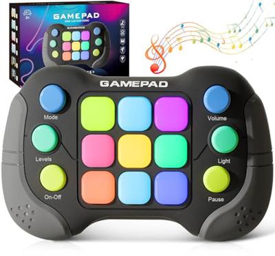 Kids Handheld Games, Upgraded Flashing Quick Press Games Pro for Kids, Speed Push Light Up Fidget Game, Educational Handheld Console Gamepad Toy for B