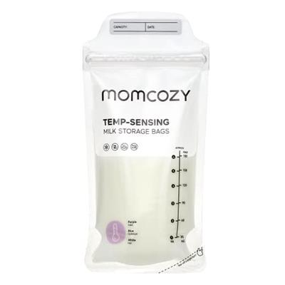 Momcozy Breastmilk Storing Bags, Temp-Sensing Discoloration Milk Storing Bags for Breastfeeding, Disposable Milk Storage Bag with 6 Ounce Self Standin
