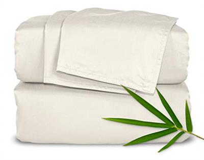 Pure Bamboo King Bed Sheet Set, Genuine 100% Organic Viscose Derived from Bamboo, Luxuriously Soft & Cooling, Double Stitching, Lifetime Quality Promi
