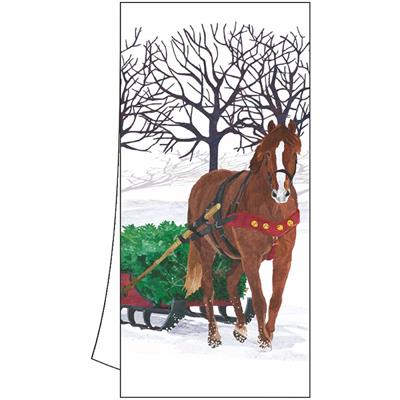 Winter Horse Sleigh Kitchen Towel – Paperproducts Design