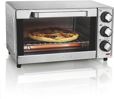 Amazon.com: Hamilton Beach Countertop Toaster Oven & Pizza Maker Large 4-Slice Capacity, Stainless Steel (31401): Home & Kitchen