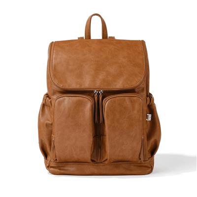 Tan Faux Leather Nappy Backpack — OiOi