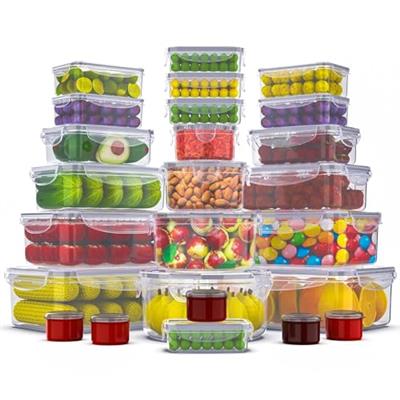RockBerry 50 Pcs Large Food Storage Containers with Lids Airtight-85 OZ to small Containers-Total 526OZ Stackable Kitchen Set -BPA Free Leak proof con