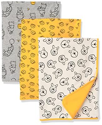 Amazon Essentials Disney | Marvel | Star Wars Unisex Kids Swaddle Blankets, Pack of 3, 3-pack Winnie the Pooh Oh Bother, One Size