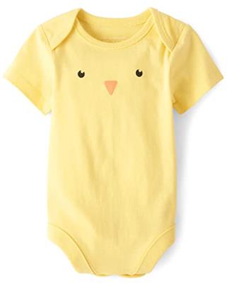 The Childrens Place Baby and Newborn Short Sleeve Graphic Bodysuit, Chick Face