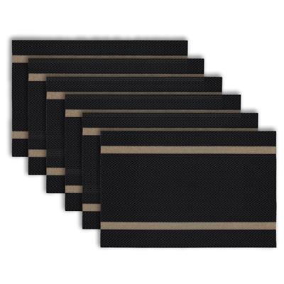 Dainty Home Annandale Vinyl Reversible Rectangular Placemat Set Of 6 - 12 x 18