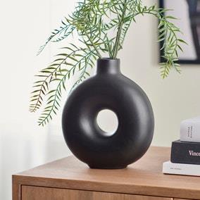 Black Donut Vase | Dunelm