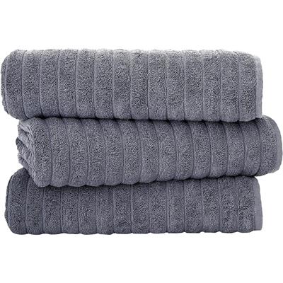 Classic Turkish Towels Plush Ribbed Cotton Luxurious Bath Sheets (Set of 3) 40x65 - 40x65