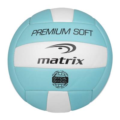 Matrix Premium Soft Volleyball, Synthetic Leather, White/Blue, Size 5