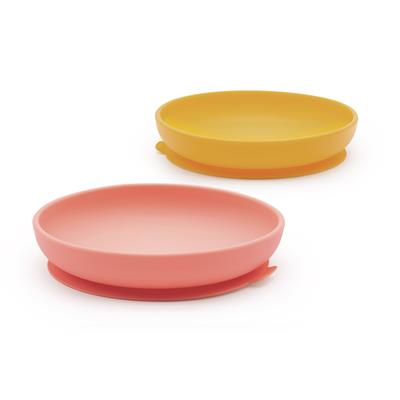 Silicone Suction Baby Plate Set - Mimosa / Coral – EKOBO USA