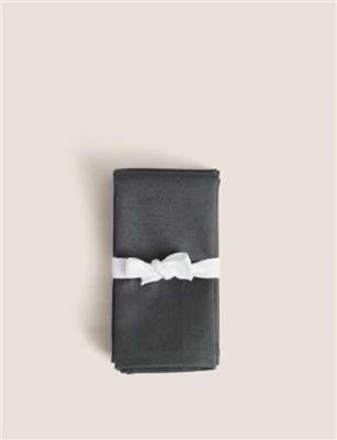 Set of 4 Cotton Rich Napkins with Linen | M&S Collection | M&S
