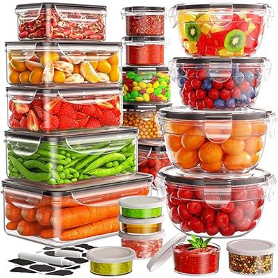JSCARES 40 PCS Food Storage Containers with Lids Airtight (20 Lids &20 Containers) - Leakproof Meal-Prep Containers for Kitchen Storage Reusable Plast
