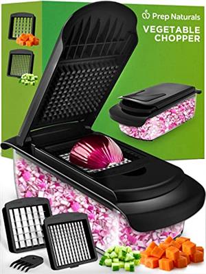 PrepNaturals Vegetable Chopper with Container, Veggie Chopper - Chopper Vegetable Cutter, Food Chopper & Onion Chopper - Onion Chopper Dicers, Chopper