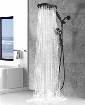MakeFit 21-mode Dual Handheld Shower Head Combo, Upgraded 2-in-1 Rain Shower Heads System 8 Inch Rainfall Shower Head and 10 Modes High Pressure Hand