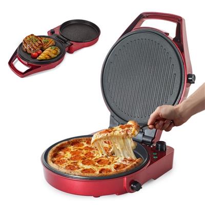 COMMERCIAL CHEF Countertop Pizza Maker, Indoor Electric Countertop Grill, Quesadilla Maker with Time