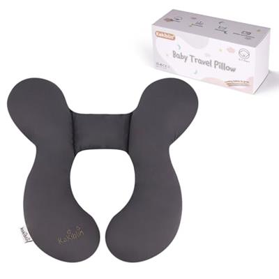 KAKIBLIN Baby Travel Pillow, Infant Head and Neck Support Pillow for Car Seat, Pushchair, for 0-1 Years Old Baby, Grey