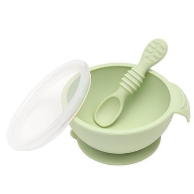 Bumkins Silicone First Feeding Bowl with Lid & Spoon