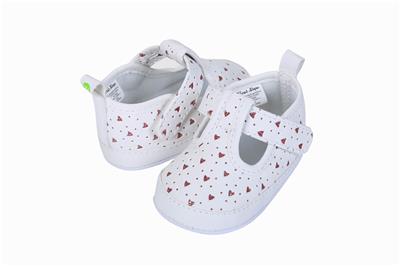 Stepping Stones First Steps Heart Strap Sneaker in White/Rose Gold
